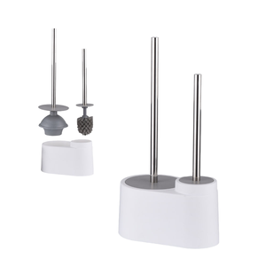 NES-JD1 Plastic <strong>Toilet</strong> Bowl <strong>Brush</strong> and Holder with <strong>Chrome</strong> Finish and Durable Type <strong>Toilet</strong> Pump Holder Set for Bathroom Cleaning - Product Image 4
