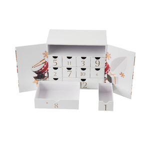 Caja de Calendario de Adviento Cuadrada Rígida de Papel Reciclable Personalizada con 12 Cajones y Relieve para Chocolate y Dulces, Caja de Regalo - Product Image 3
