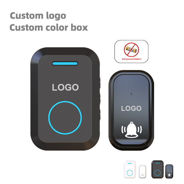 Daytech Self Powered Wireless Doorbell No Battery Required IP44 Waterproof 260m Long Range LED Screen 60 Ringtones Home Office