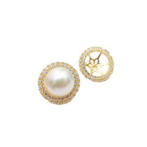 Ensemble d'accessoires en argent pur S925 pour la création de bijoux avec perles, comprenant un support vide, un pendentif et des boucles d'oreilles, en or et en argent, pour les fêtes - 9312 - Product Image 5