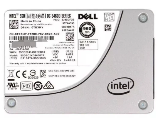 S4600 960G SSD, Model SSDSC2KG960G7R, PN: 0TR3MY 2.5inch SATA Interface, 6gb/s, Brand New Original Product