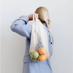 Bolsa de Malla de Algodón Reciclado Ecológica con Color y Logotipo Personalizados - Regalo Promocional para la Compra de Frutas en la <span class=keywords><strong>Playa</strong></span> - Product Image 4