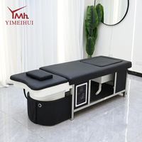 Lit de massage thaïlandais 2 en 1 de luxe pour salon de beauté, avec bain de pieds intégré, pour usage professionnel