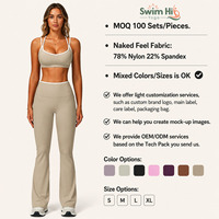 OEM Pilates Yoga 2-delige set dames snel drogend stretch fitness workout kleding LOGO op maat gemaakte yogakleding met yogabroek en wijde broek