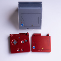 Casing Pengganti dan Kotak Kustom Desain Tema Monster Merah Api Metalik Premium untuk Game Boy Advance SP Cetak UV