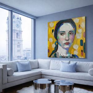 Peinture murale décorative sur toile encadrée, texturée et peinte à la main, style Hype Art réaliste, pour la décoration intérieure de chambre et de maison - Product Image 2