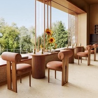 Mobilier de restaurant commercial au design moderne OEM ODM, canapé modulaire, banquette, table à manger, ensemble de chaises pour café et café-bar