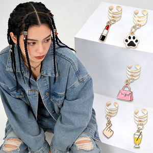 Anel de Metal para Trança com Pingente de Esmalte Macio, Estilo Feminino e Delicado, Acessório para Cabelo Dreadlock e Tranças, Decoração para Penteados Diários e de Festa, Presente - Product Image 5