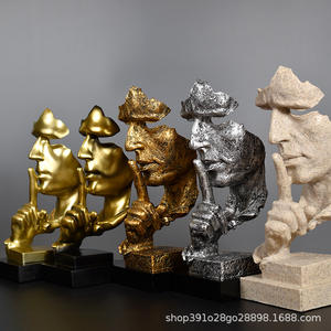 Silence Is Golden - Adorno de Resina Epoxi Esculpido para Sala de Estar, Mueble para Vino, Decoración Creativa para el Hogar u Oficina, Arte Folclórico Americano - Product Image 2