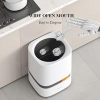 Poubelle ELPHECO à capteur tactile, à induction, alimentée par piles, en ABS, avec ouverture large pour salle de bain