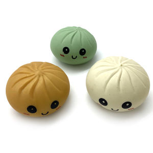 Stress-relief Solid Color Face Dumpling Simulation Steamed Bun <b>Squishy</b> Toy Quick Rebound Original Dumpling - Product Image 3