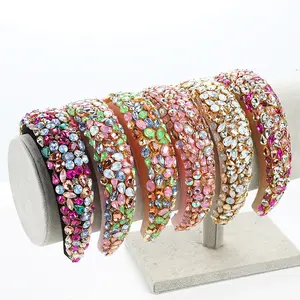 Haarband Best Diamond Bunte Frauen Strass Stirnbänder für Frauen Bling Thick 3cm Breite Haar bänder Bedazzled Padded Hair Band