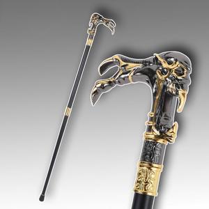 Bastone da Passeggio Decorativo in Metallo con Design di Bufalo d'Acqua Nero e Dorato, Elegante Bastone da Gentiluomo - Product Image 3