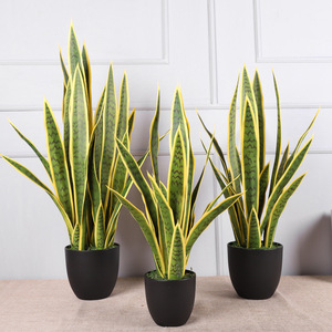 Artificial Snake Plant <b>Potted</b> Plastic Indoor Floor Decor High Simulation Leaves Various Sizes - Product Image 1