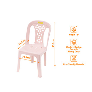 Silla de Jardín Minimalista de Plástico PP en Color Pastel, Respaldo Pequeño con Diseño Floral, Ligera y Duradera para Hogar y Jardín - Product Image 2
