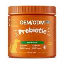 Comprimés à mâcher probiotiques pour animaux de compagnie, compléments alimentaires pour la santé digestive intestinale des chats et des chiens, fabriqués sur mesure par l'usine d'origine