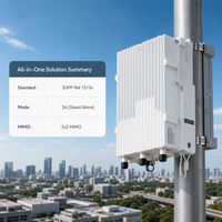 Estación Base GNB Integrada 3GPP Rel 16 para Exteriores, 5G NR GNodeB 2x5W N48 2x3W N78 Sub-6G 100MHz, 1200 Usuarios para Empresas 5G