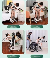 Chaise de transfert multifonctionnelle manuelle pour patients handicapés, réglable et hydraulique, avec fonction toilette, prix usine
