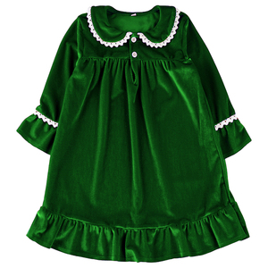 Vêtements de nuit d'hiver en velours vintage Ensemble 2 pièces de <span class=keywords><strong>pyjama</strong></span> de Noël pour bébés filles et enfants garçons - Product Image 4