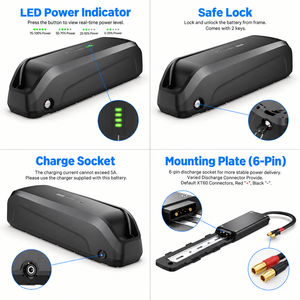 Batterie de vélo électrique 48V 15Ah Li-ion pour tube de selle avec écran LED et verrouillage à clé, coque en plastique durable pour moteur 750W - Product Image 5