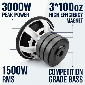 Gran Descuento, Subwoofer para Auto de 18 Pulgadas, 1500w, Woofer de Bajos, <span class=keywords><strong>Precio</strong></span> Directo de Fábrica OEM, Altavoz Blanco para Sistema de Sonido Profesional - Product Image 2