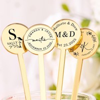 Agitateur de boisson personnalisable pour mariage, bâtonnet à mélanger les boissons, agitateur de cocktail personnalisé avec dessus rond pour fête, bar