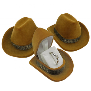 Manufacturer Custom packaging classic Velvet flocking box Factory direct sales of western cowboy hat ring pendant box set box