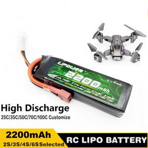 고속 35C 2S 7.4V 3S 11.1V 4S 14.8V 6S <span class=keywords><strong>22.2V</strong></span> 리포 배터리 2200mAh FPV 드론 <span class=keywords><strong>RC</strong></span> 쿼드콥터용 - Product Image 1