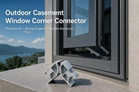 Conector de Esquina para Ventanas de Marco Europeo de Aleación de Aluminio, Expandible, Moderno, Duradero, Resistente al Agua, Personalizado