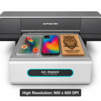Imprimante UV GC-9060UV 90x60cm haute résolution, machine de polymérisation UV LED à plat réglable en hauteur de 150 mm pour articles promotionnels