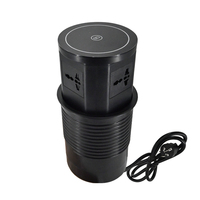 Prise de table rétractable motorisée de vente chaude avec charge sans fil rapide pour meubles intelligents