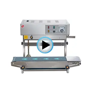 DBF900 FR900 stainless steel Vertical and horizontal type continuous band sealer continuous poly bags band sealer machine