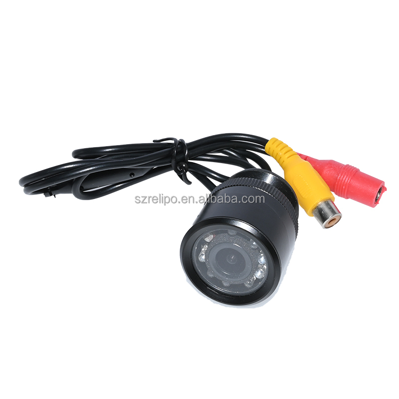 28mm Flush Mount Bullet Style Backup Camera with 8 LED IR Lights Guideline for RV, Caravan