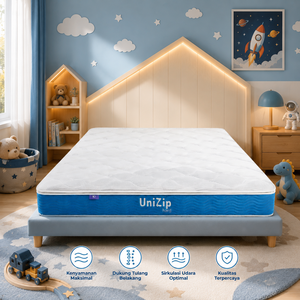 Matelas hybride moderne UniZip en mousse, soutien ferme, conception orthopédique, housse en tissu respirant, épaisseur 25 cm, pour usage hôtelier et chambre à coucher - Product Image 1