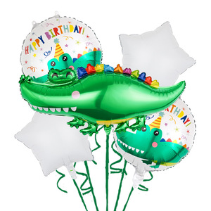 <span class=keywords><strong>Stilizzato</strong></span> cartone animato verde coccodrillo palloncino Set per la festa di <span class=keywords><strong>compleanno</strong></span> dei bambini con palloncini decorazione a tema oceano - Product Image 3