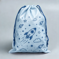 Sac de rangement souple non tissé à cordon, motif dessin animé simple, recyclable, unisexe, personnalisable pour produits de soin, baskets, gadgets de plage