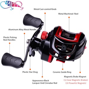 Máy câu cá Baitcasting Jetshark Ultra Light 3+1bb 7.2:1, lực kéo 10kg, thân kim loại, kèm dây câu, chuyên câu cá Bass, cá Pike. - Product Image 4