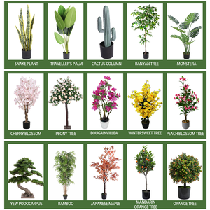 PZ-7-19/20/21 kualitas tinggi ukuran kustom tanaman Monstera hijau imitasi pohon palem tropis buatan tinggi untuk dekorasi rumah ruang tamu - Product Image 6