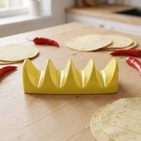 Soporte para Tacos de Melamina Amarillo al por Mayor de Fábrica Bestwares, Soporte para Tacos Irrompible para Restaurantes Mexicanos y Servicios de Catering