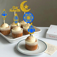 Eid Al Fitr Cupcake-Topper mit Mond- und Sternen-Design Kuchendekoration Islamische Muslimische Partydekoration