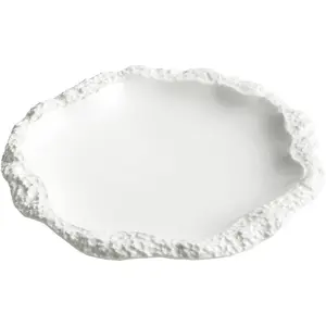 Modern Luxury Bone China Flat round Buffet Plate Disposable Pure White PC Material Western Steak Parties Hotels Restaurants