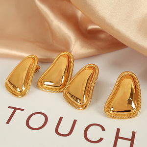 Geometric <b>Stud</b> <b>Earrings</b> 18K Gold Plated Zinc Alloy EH609 Fashion <b>Earrings</b> - Product Image 2