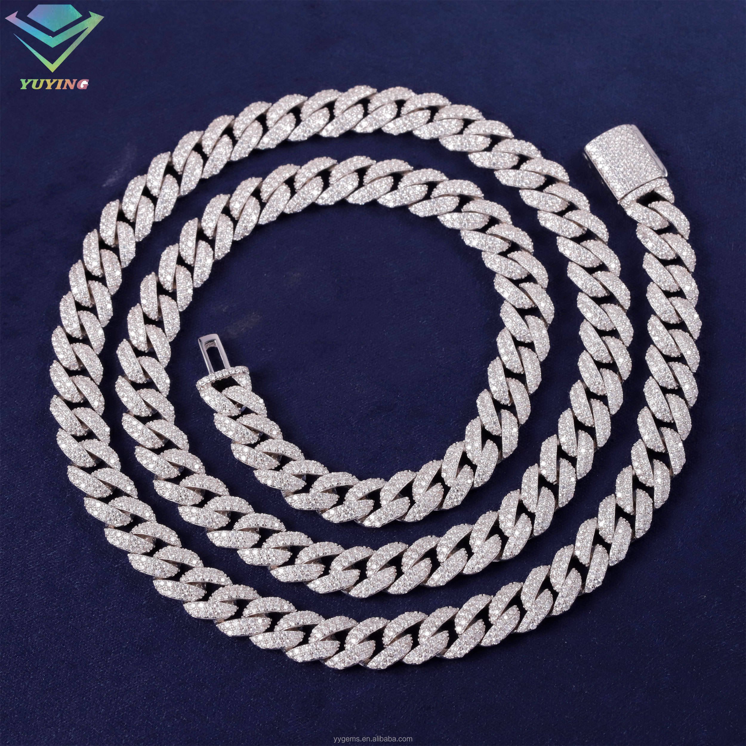 White-9mm iced out cuban chain