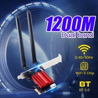 Tarjeta de Red Inalámbrica PCI-E de 1200 Mbps para Escritorio, 802.11AC de Doble Banda AC1200, Chipset RTL8822CE, Dongle Combinado Wifi y Bluetooth para Computadora