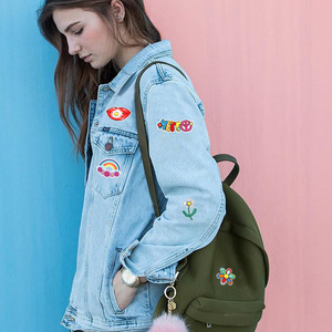 Parches Bordados Termoadhesivos Estilo Hippie Boho, Diseño <span class=keywords><strong>Retro</strong></span> de Paz, Amor, Arcoíris y Margaritas para Jeans, Chaquetas, Mochilas, para Coser, Tamaño Grande - Product Image 6
