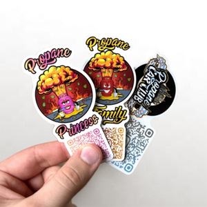 Autocollants personnalisés avec <span class=keywords><strong>code</strong></span> QR, impression sur le dos, vinyle PVC résistant aux UV, autocollants brillants mats imperméables découpés à la forme - Product Image 2