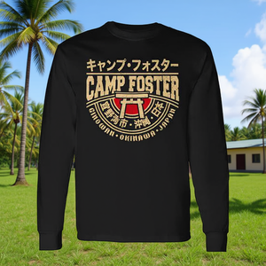 T-shirt a maniche lunghe Camp Foster Okinawa Giappone Design Kanji giapponese Ginowan - Product Image 3