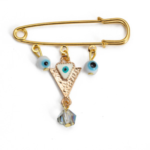 Designer Blue <span class=keywords><strong>Eye</strong></span> Borla Broche Pin Religioso Palm Nazar Mal Olho para Festas de Noivado De Casamento e Presentes Novo Anel Jóias - Product Image 5