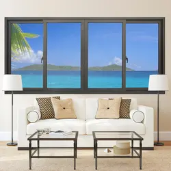 Ledow phong cách nhôm Châu Âu nhà thép không gỉ ngang nhôm cửa sổ hiện đại trượt nhôm cửa sổ và cửa ra vào 1.8mm - Product Image 2