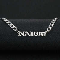 Connecter collier personnalisé en acier inoxydable Ins européen et américain numéro nom collier mâle et femelle lettre Hip Hop pendentifs